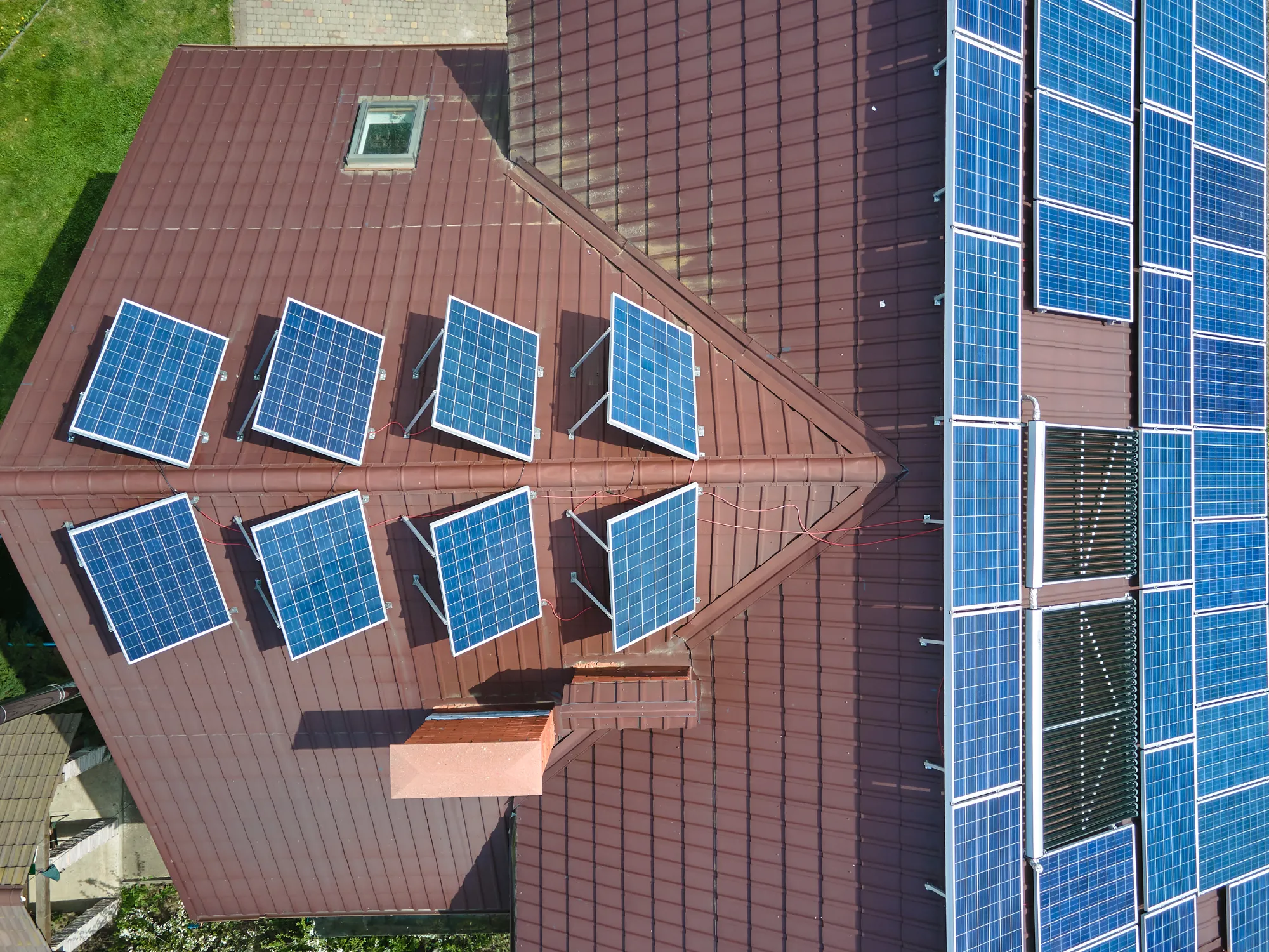 Solar panels on rooftop